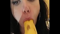 Horny homemade slut c on a banana