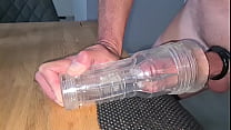 Filling my Fleshlight with my hot cum sorry for moaning