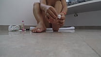 Preparing my nails for you Get ready to cum all over Sexydea acute s little feet