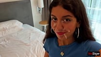 Step sister lost the game and had to go outside with cum on her face Cumwalk