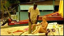 Young blonde white girl with black lover Interracial Vacation