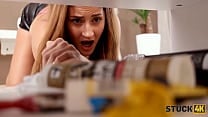 STUCK4K  Naughty dude takes advantage of his hotties sticky situation