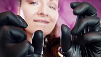 ASMR  black nitrile gloves hot soundings by Arya Grander   SFW video