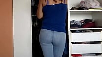 Beautiful Latina stepmom showing off her big ass moaning and begging for anal sex