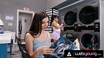 Petites Maya Woulfe  amp  Summer Col Get Wild In Public Laundromat While Waiting For Their Clothes Petites Maya Woulfe  amp  Summer Col Get Wild In Public Laundromat While Waiting For Their Clothes