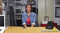 Hot tattooed girl enjoys fucking her black casting agent during the interview