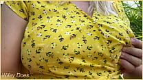Wifey heads out in a cute summer dress braless and looks amazing with her blonde hair Wifey heads out in a cute summer dress braless and looks amazing with her blonde hair