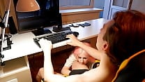 Girlfriend sucks while I play computer Girlfriend sucks while I play computer