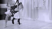 CCTV Blonde Teen Fucked on Swing SUSPENSION BONDAGE Shibari BDSM