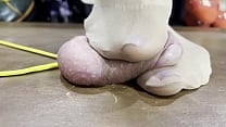 Close up cock and balls fullweight trampling