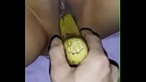 Her pussy liked the banana 3