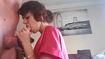 Slutty brunette sucking and jerking off cock compilation