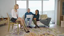 Job Interview FFM threesome with Kate Truu and Ebony girl Lola Marie