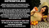 Sexy cheetah Hotkinkyjo take tons of balls in her ruined anal hole amp prolapse extreme