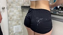 Cumming in my Stepsister  039 s Ass with Shorts while she was Washing Dishes  FREE USE 