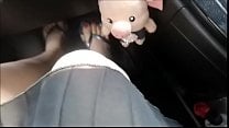Hot pedal pumping and foot worship in my dirty car while I  039 m driving in flip flops