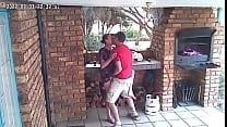 Spy camera couple caught fucking on the porch of the nature reserve