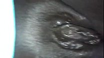 horny black girl plays with her juice pussy