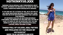Enema full of colors  anal fisting and prolapse on the beach by Hotkinkyjo