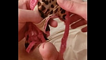 Jacking off in little panties while wearing my exes flats