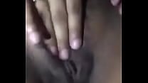 Indian girl rubbing her juicy lips