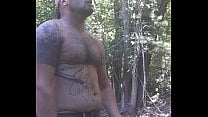 Outdoor shirtless cumshot huge dick
