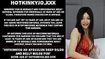 Hotkinkyjo XO speculum  gape  deep dildo and belly bulge fun
