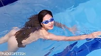 sexy mermaid Helen Star pool naked