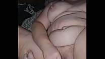 Cumming hard with big tits