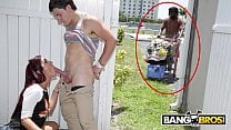 BANGBROS   Sophia Steele Gives Peter Green A Public Blowjob While Bum Walks On By