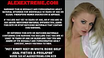 Hot pornstar Kinky Niky in white robe self anal fisting amp prolapse