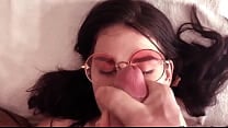 Brunette Passionate Sucking Big Cock and FoodPlay   Facials