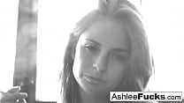Sexy Ashlee Graham smokes while showing off her natural tits