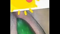 Putita con un pepino si quieren su numero se los dejo en los comentarios con todo y facebook para que la