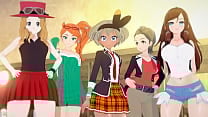Into the Pokemon Verse Vol 2 Sex party with 5 Poke Girls Serena Sonia Hilda Bea and Alexa
