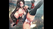 Hentai Sexy and lewd Tifa of Final Fantasy fighting with her big boobs