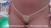 Wicked Weasel Thong inside Pussy   Naked Cameltoe
