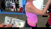 Amateur hottie takes cash for public sex 20