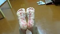 Easy domination with tickling and wax on bare feet Homemade foot fetish of a mature couple Easy domination with tickling and wax on bare feet Homemade foot fetish of a mature couple