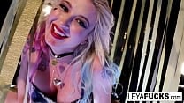 Leya Falcon strips at a Gold covered Strip Club