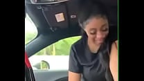 Black sister sucking bbc in car