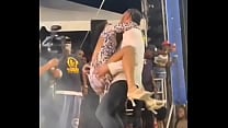 Hardcore drill with a Slim girl on stage while celebrity is performing