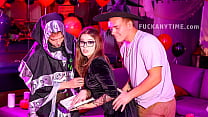 Teen Getting Fucked by Her New Stepbrothers at Halloween Party Fuckanytime