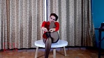 Nice lady in pantyhose and heels Striptease at the round table c1 Nice lady in pantyhose and heels Striptease at the round table c1