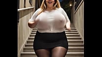 BBW down the stairs AI Generated
