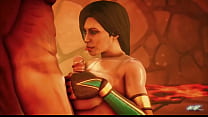 Mortal Kombat   Jade rides dick tries anal and gets cum on her tits