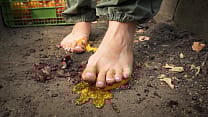 Squashing Tomatoes Barefoot In The Dirt ASMR Squashing Tomatoes Barefoot In The Dirt ASMR