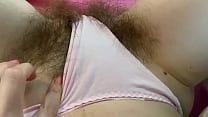 Edging orgasm making my panties wet with pussy juice hairy bush big clit Edging orgasm making my panties wet with pussy juice hairy bush big clit