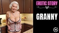 GRANNY Story Watching Stepfather fucking Step Grandmother in the Kitchen Part 1