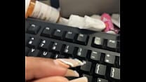 Fingering Pussy at Work